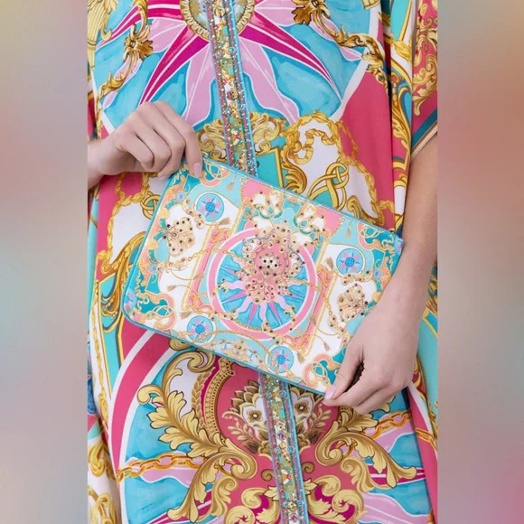 CAMILLA *Sail Away With Me* small canvas clutch pouch travel makeup bag sac - Picture 3 of 6